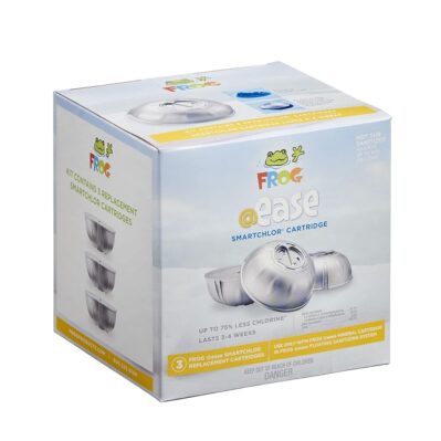 FROG @Ease Replacement SmartChlor Cartridge for use with Hot Tub FROG @Ease Floating System - Hot Tub Sanitizer System Supports Less Chlorine Use - 3 Pack