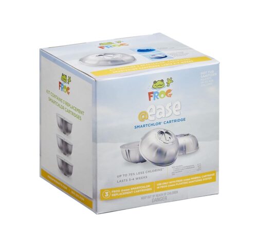 FROG @Ease Replacement SmartChlor Cartridge for use with Hot Tub FROG @Ease Floating System - Hot Tub Sanitizer System Supports Less Chlorine Use - 3 Pack