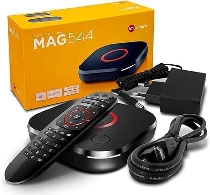*New* 2024 Genuine Mag 544W3 4K Linux 4.9 Box 1GB DDR4 RAM - Built-in Dual 2.4G/5G WiFi - Replacement for mag 524w3 and 424W3, Black